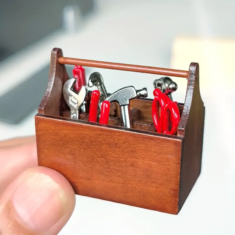 Mini Tools/wooden Box Ornament Miniature Diy House - Temu