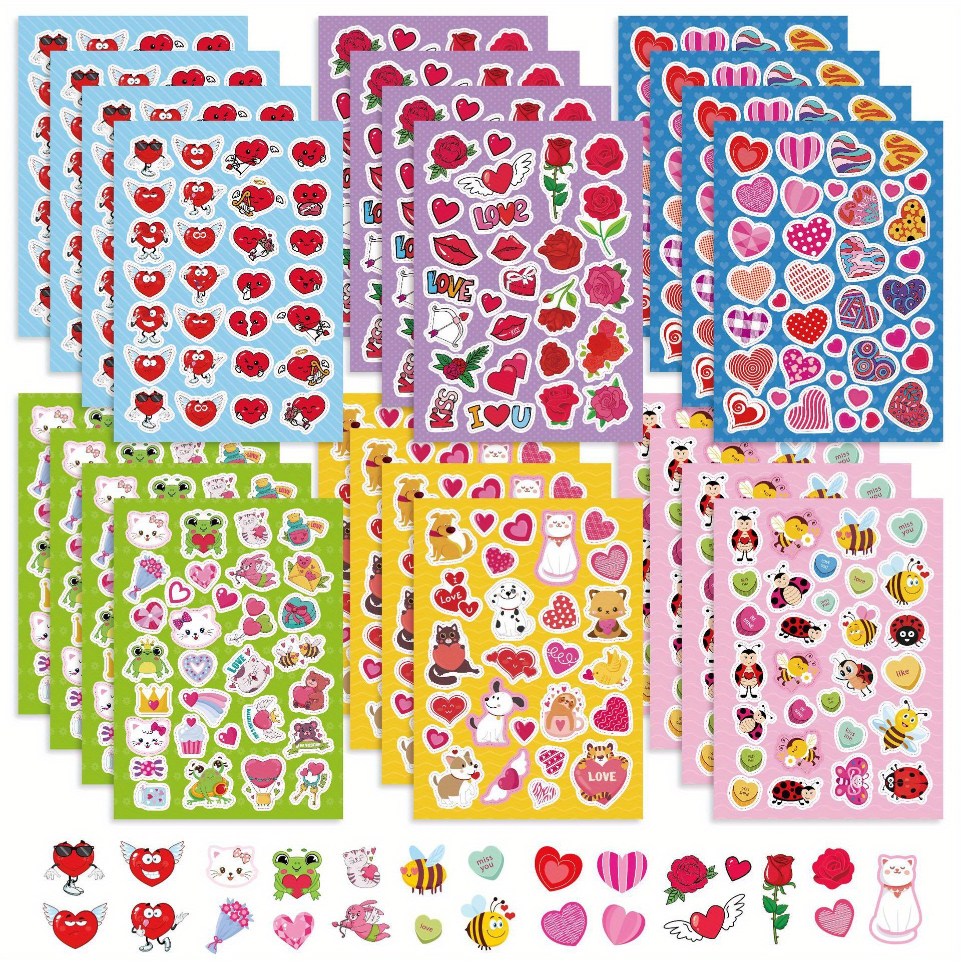 50pcs Pegatinas San Valentín Amor Lindo Dibujos Animados - Temu