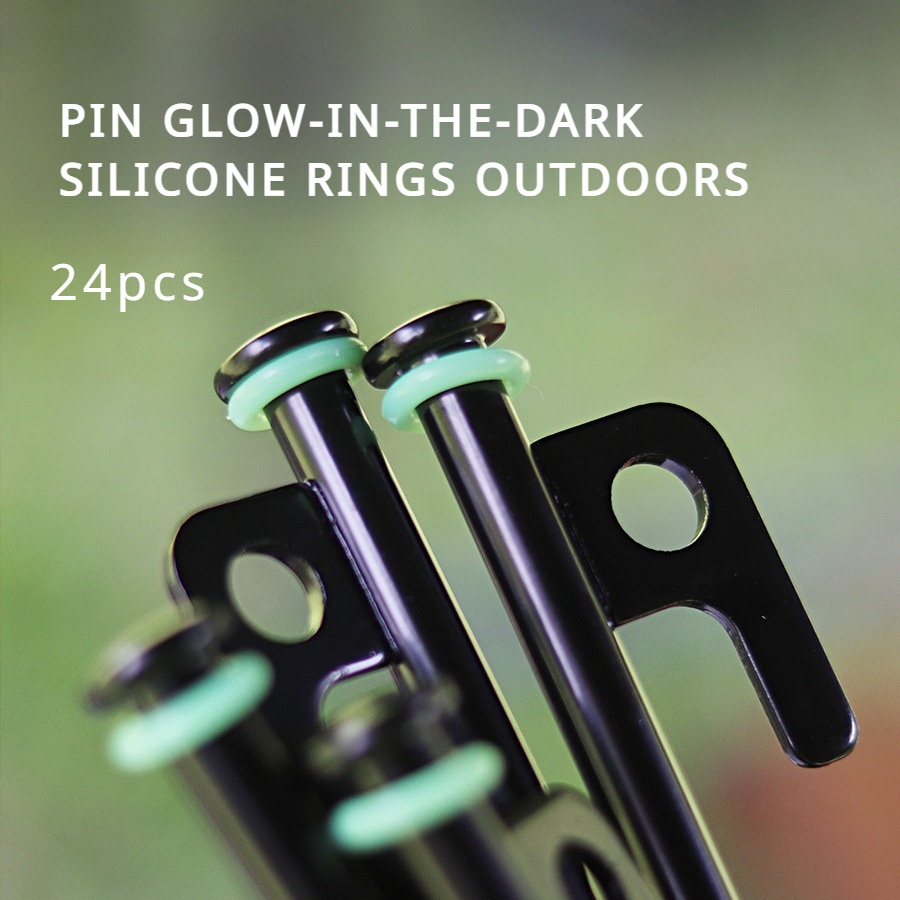 

24pcs Outdoor Campsite Nail Glow-in-the-dark Rings, Silicone O-ring, Fluorescent Ring, Night Fishing Warning Ring
