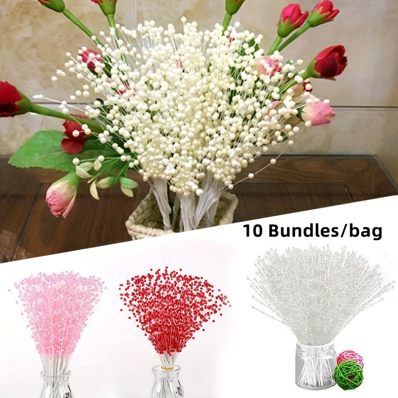

1set, White Pearl Sticks For Diy Garland Bridal Wedding Pearl Bouquet Home Wedding Party Decor Flower Arrangement