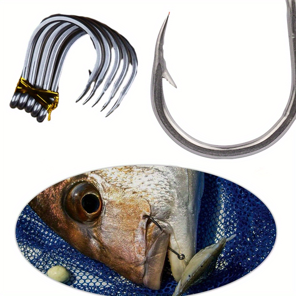 Big Barbed Fishing Hook Saltwater 1/0 13/0# Stainless Steel - Temu