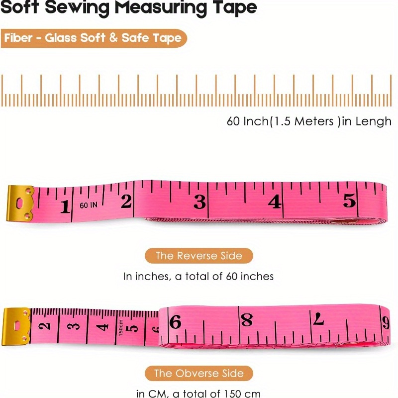 Cloth Tape Measure for Body 60 inch Metric inch Retractable Measuring Tape Soft Dual Sided for Tailor Sewing 1.5 Meter 2pcs | Harfington