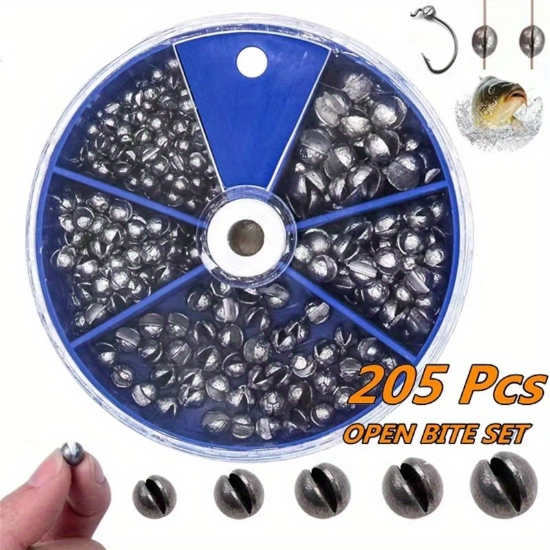 Cheap 120pcs Fishing Weights Sinkers 5 Sizes Round Removable Fishing  Sinkers Fishing Gear With Storage Box