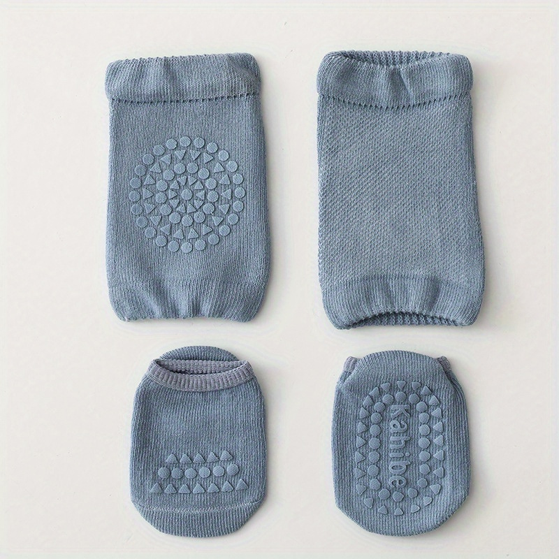 2-Piece Set Baby Knee Pads and Floor Socks for Crawling