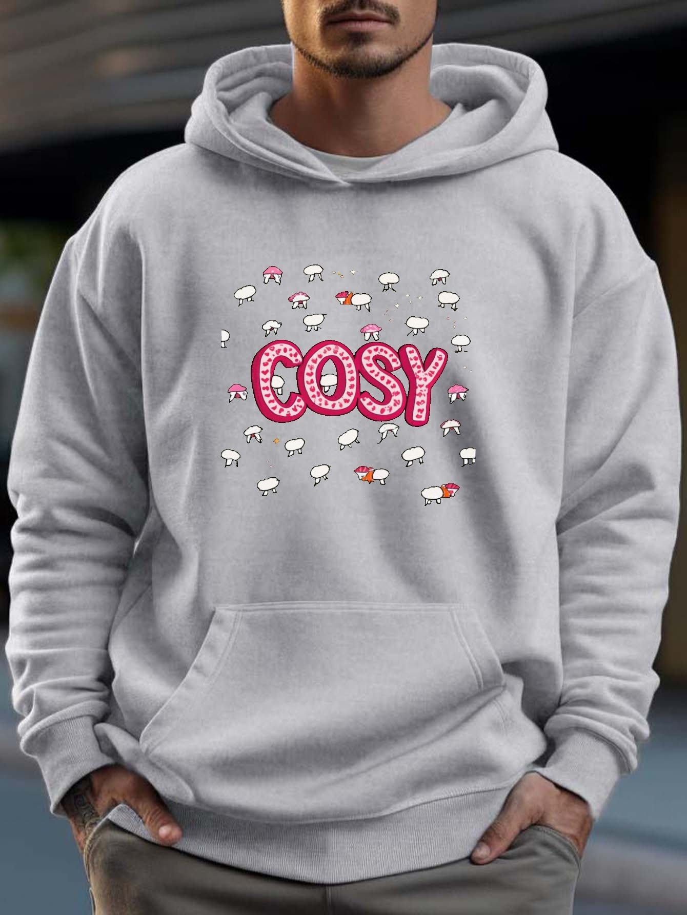 Cosy Print Hoodie Cool Hoodies Men Men s Casual Pullover Temu