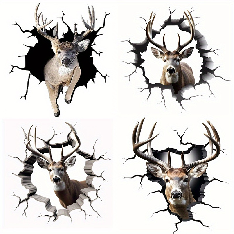 

1pc Deer Stickers For Wall, Fridge, Toilet And More, Retail Packaged Decals For Car