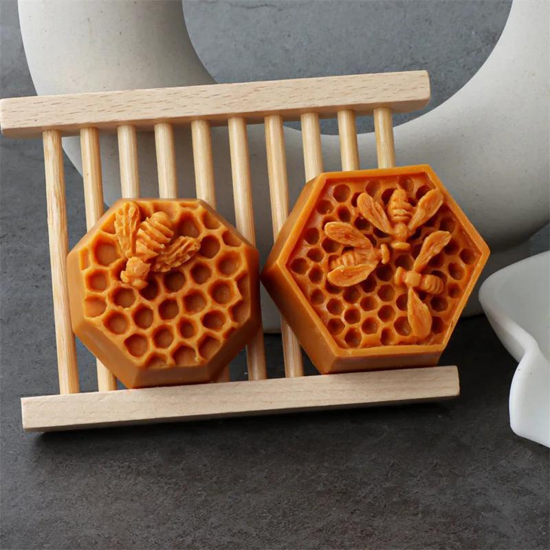 3D Bee Candle Molds Honeycomb Silicone Soap Mold Wax Mold Candle Making  Mould