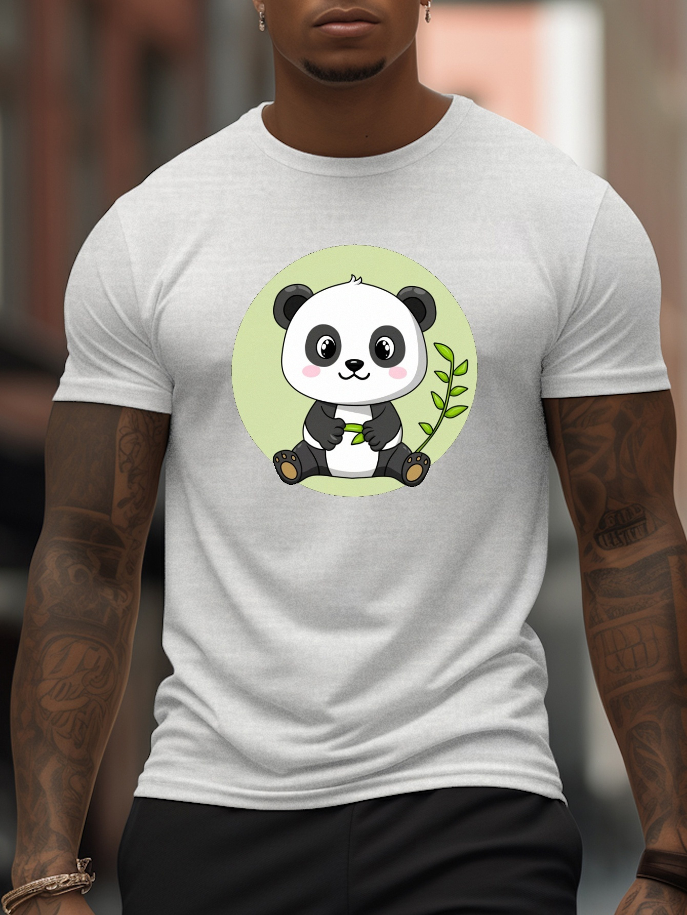 Men's Colorful Futuristic Panda 3d Print Funny Round Neck T - Temu