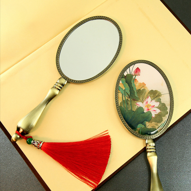 Vintage Resin Mirror Bow Table Mirror Decoration Ornament - Temu