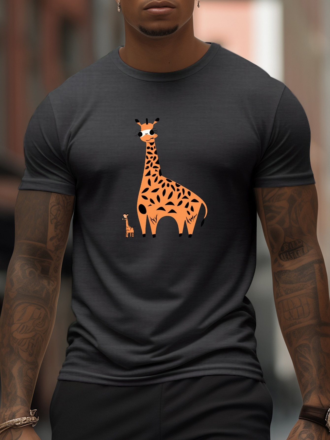 mens giraffe print shirt