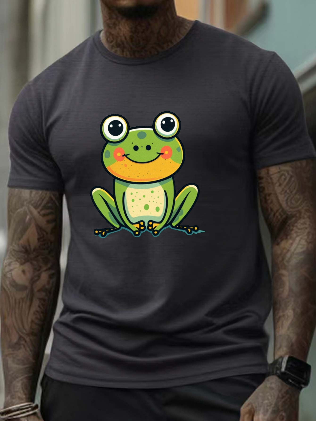 Plus Size Men's Cute Anime Frog Graphic Print T-shirt For Summer, Men's  Clothing