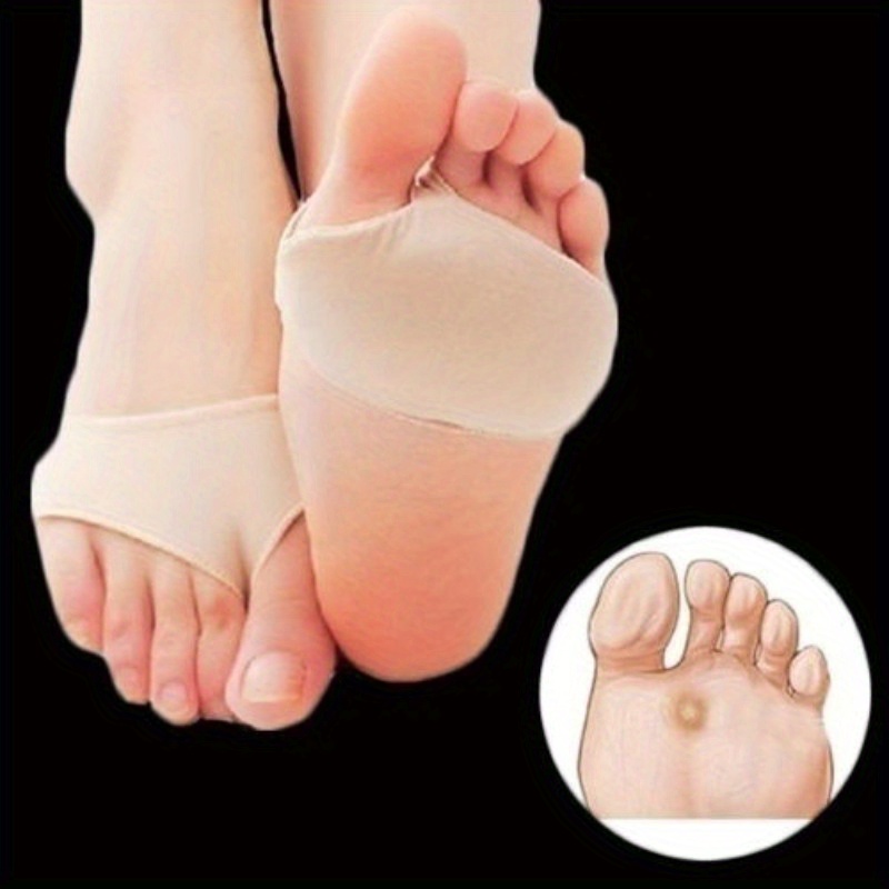 

1pair Of Outer Cloth Inner Silicone Forefoot Pads, Invisible Thickened Half-size Insoles, Anti-slip Forefoot Anti-wear Pads, Half-foot Socks