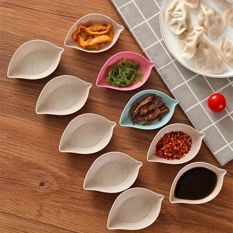 

12pcs, Leaves Shaped Sauce Dish Set For Sushi Dipping Mustard Bowl Soybean Plate, Restaurant Kitchen Supplies Eid Al-adha Mubarak