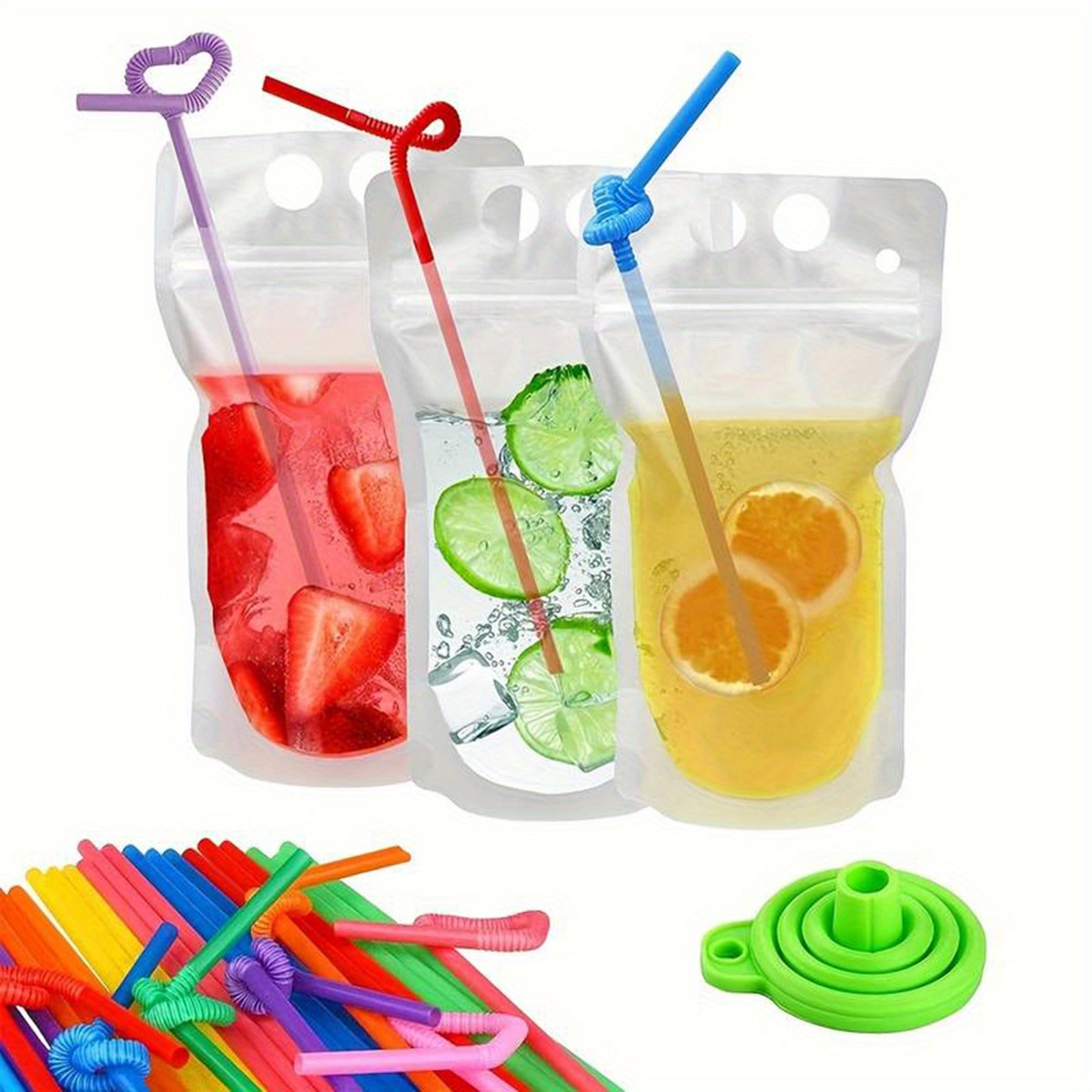 Juice Bags Clear Drink Pouches Bags Smoothie Drinks - Temu