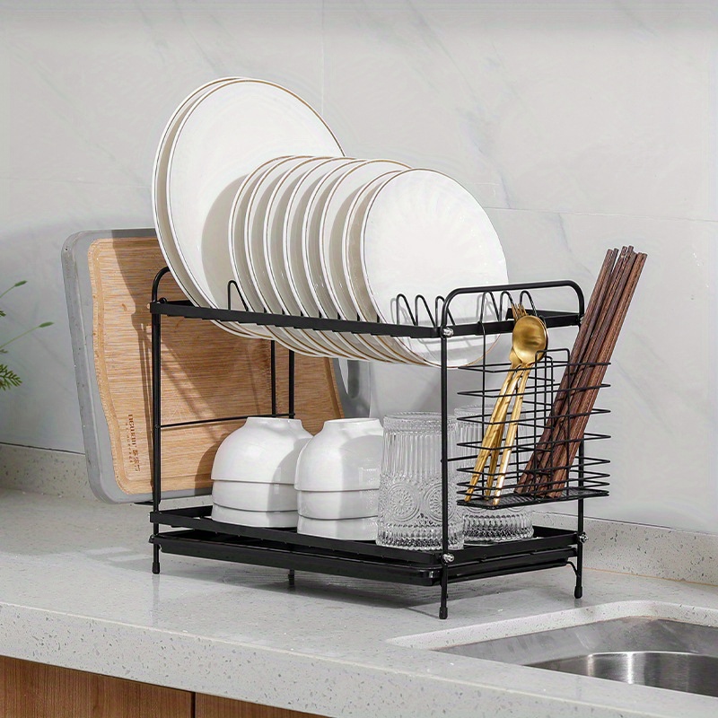 Over The Sink Dish Drying Rack -1Easylife 3 Tier Stainless Steel Large  Kitchen Rack Dish Drainers for Home Kitchen Counter Storage, Shelf with  Utensil Holder, Above Sink Non-Slip Shelves Organizer 