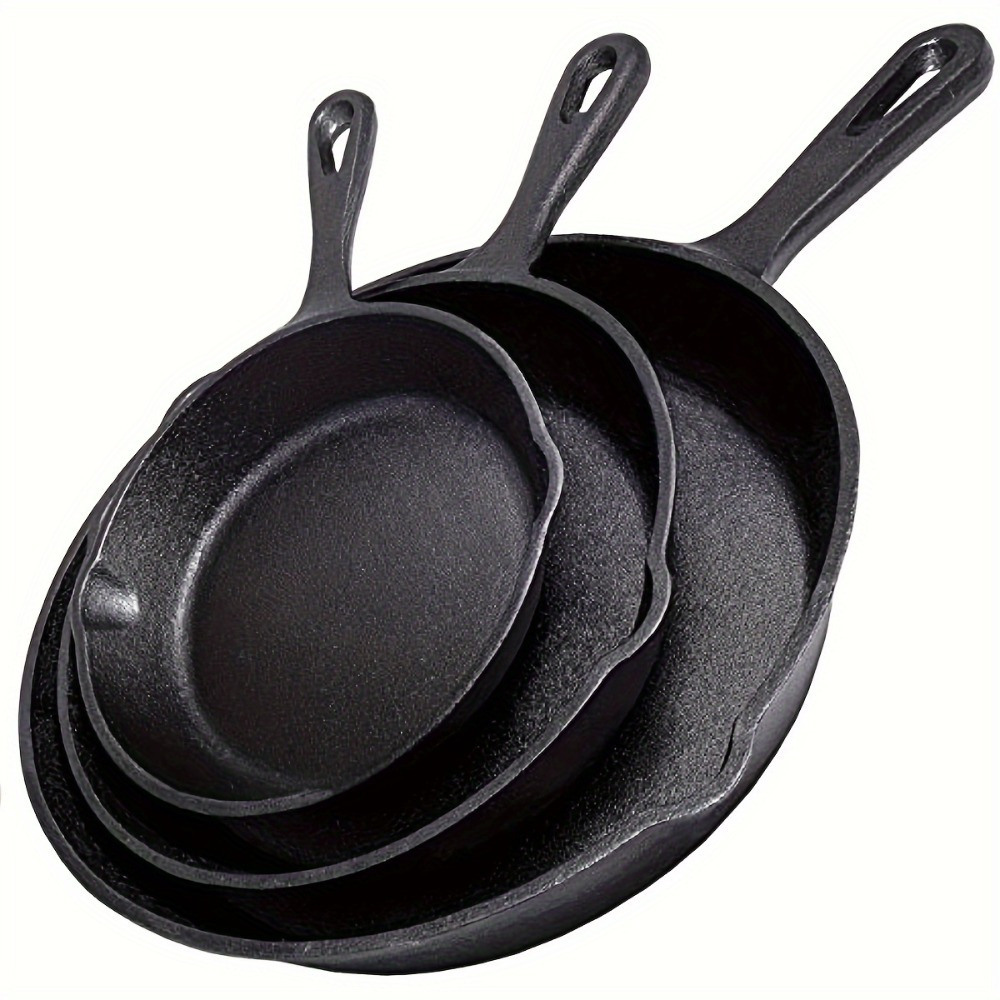 

1pc Cast Iron Frying Pan, Non-stick Pan, Kitchen Frying Pan, Breakfast Omelet Pan, Indoor Outdoor Cooking Cookware