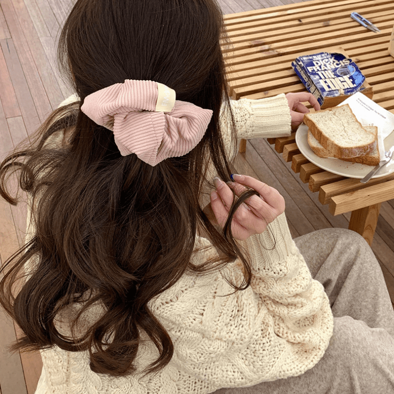 

Simple Hair Scrunchies For Women, Soft Corduroy Scrunchie, Fit For Curly Fine Thick Thin Hair
