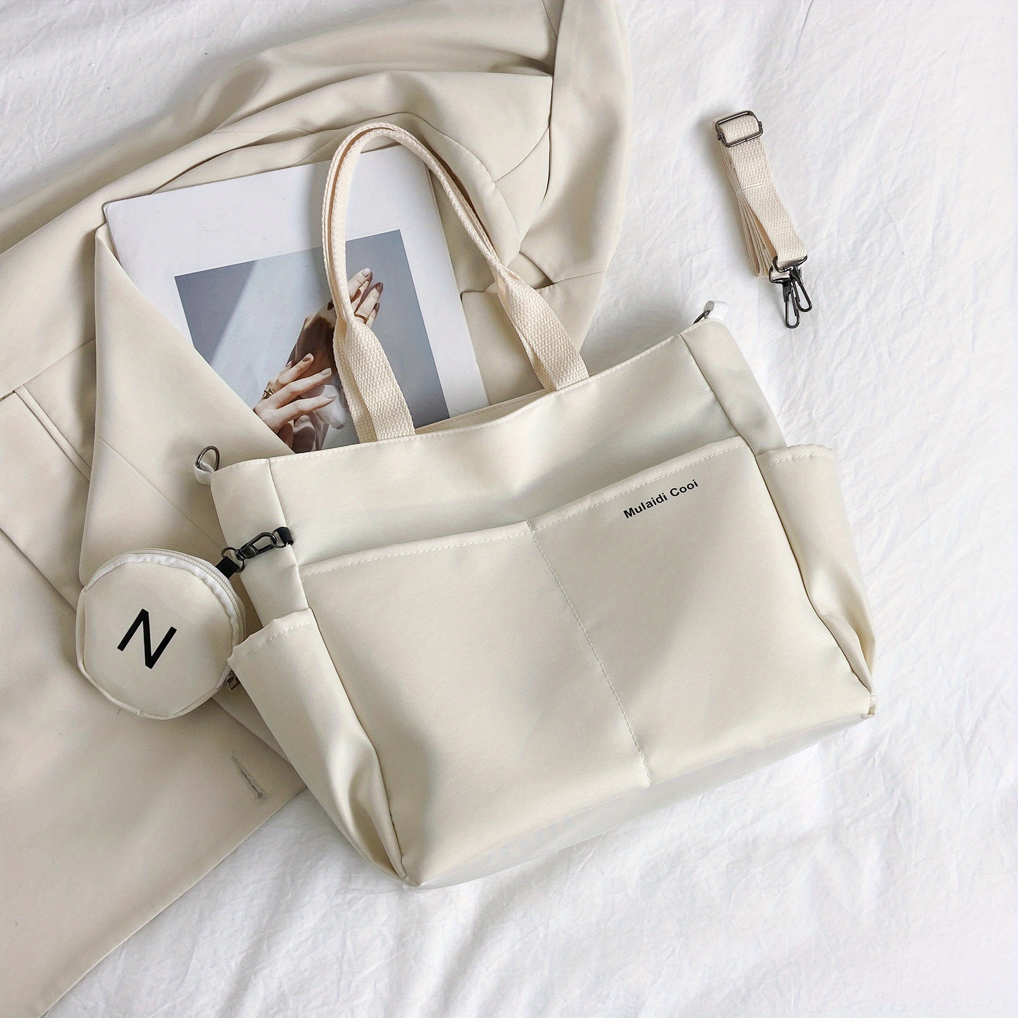 new women' casual retro tote nylon shoulder strap large - Temu