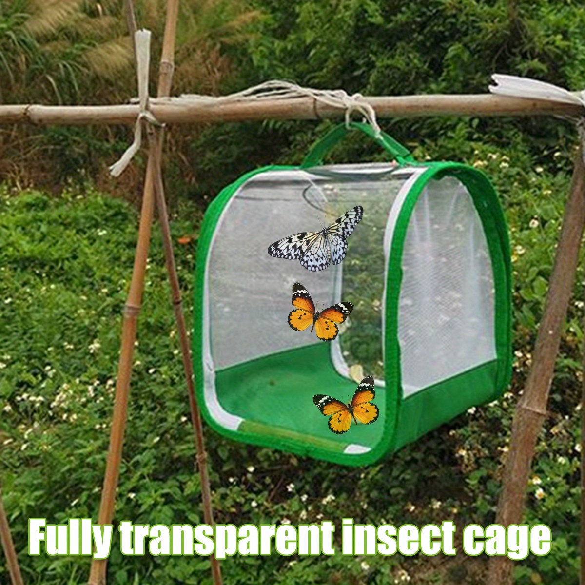 Small Insect Butterfly Habitat Net Handle Zipper Transparent - Temu