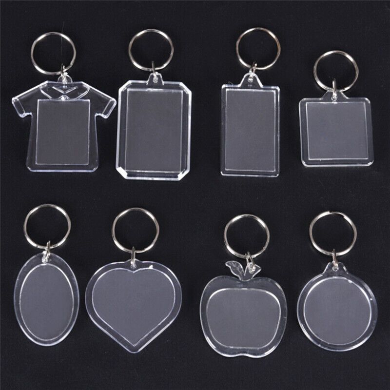 

5pcs Acrylic Blank Picture Photo Frame Keychain Transparent Blank Insert Photo Picture Frame Keyring Key Chain Gifts