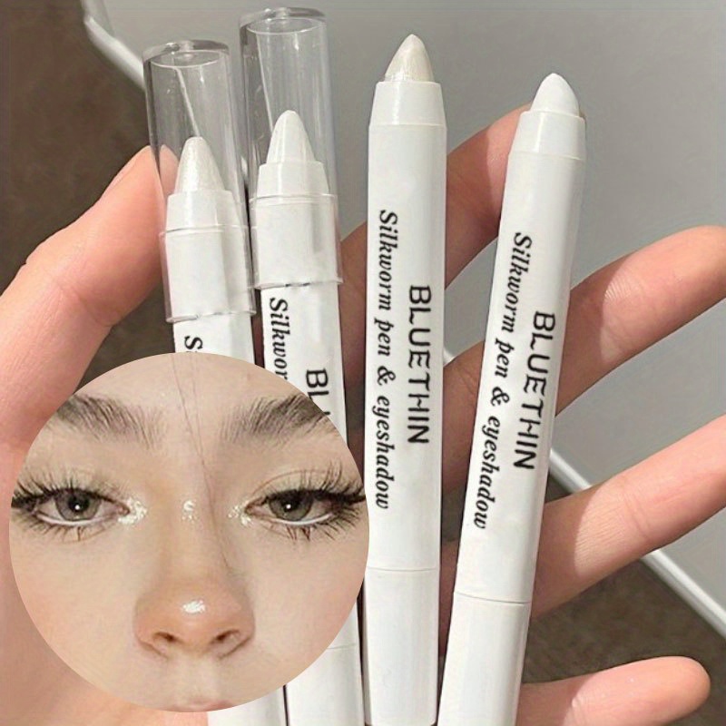 Diamond White Highlighter Pen Waterproof Matte Brighten Eye Corner Glitter  Gold Eyeliner Eyeshadow Stick Makeup