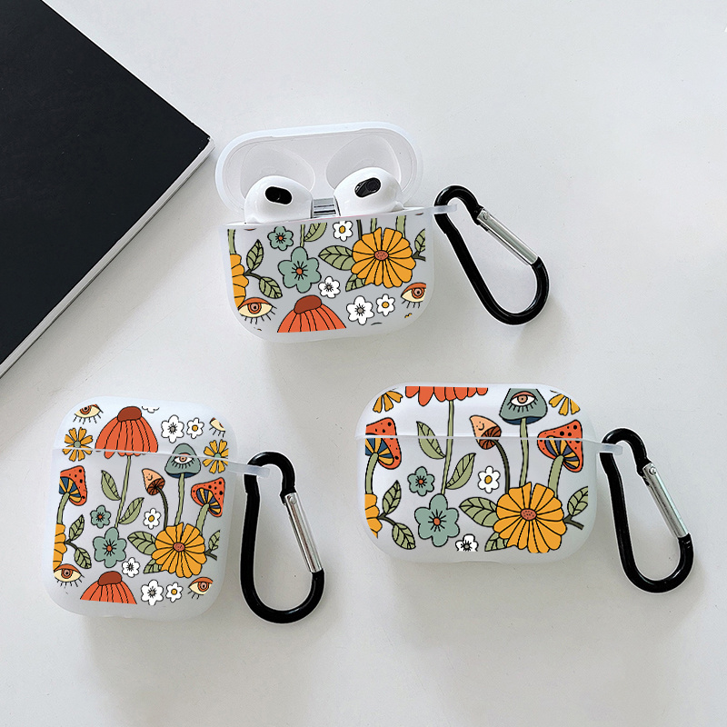 

Flower Graphic Protective Earphone Case For Airpods 1/2/3, For Airpods Pro 1/2, Gift For Birthday, Girlfriend, Boyfriend Or Yourself