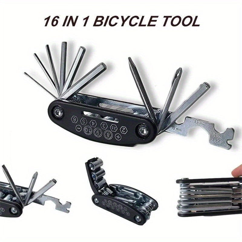 

16 In 1 Portable Mountain Bike Socket, Multipurpose Wrench, Bicycle Multi Tool Screwdriver, Motorcycle Bicycle Repair Tools