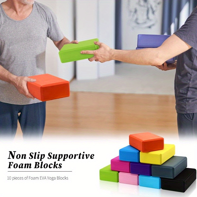 Solid Color Eva Yoga Blocks Non Slip Lightweight Yoga Bricks - Temu