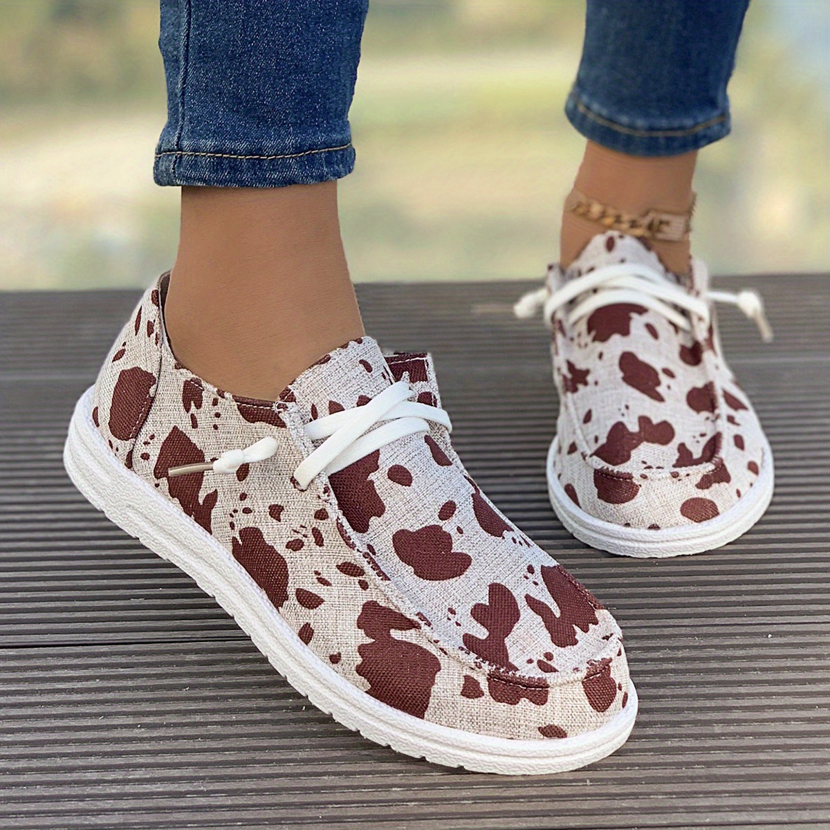 Cow Shoes - Cow low top Sneakers, Shoes with deals Cow Print,Women shoes, brown and white cow shoes, cow print unisex shoes