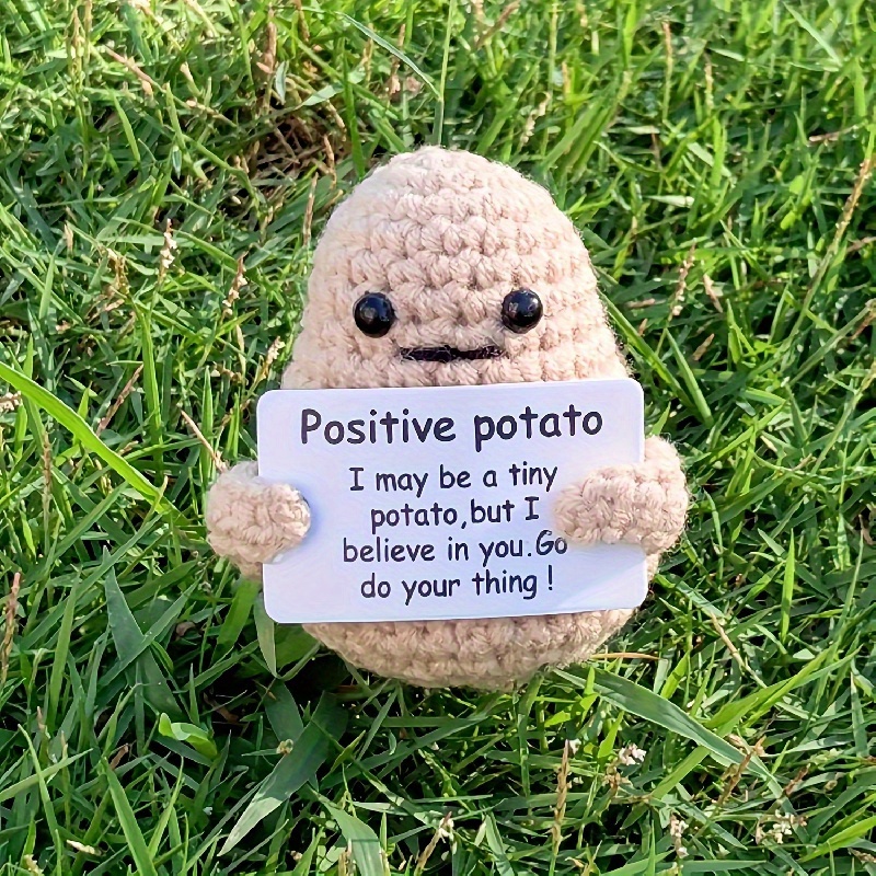 Positive Poo Funny Crochet Positive Potato Partner with Positivity  Affirmation Card for Hilarious Encouragement Gag Gifts