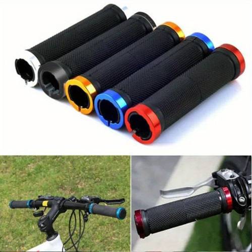 empuñaduras de goma para bicicleta mtb, bloqueo de aleación bilateral, antideslizantes para manillar, para manillar de ciclismo, accesorios para bicicleta bmx