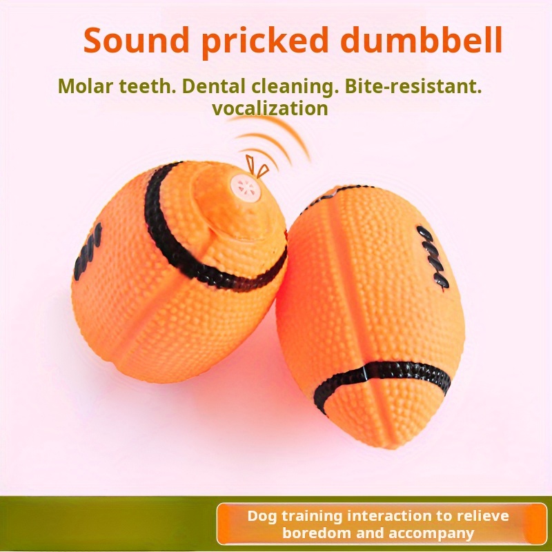 1pcs Dog Toys Vocalizing Rubber Rugby Ball Bite-resistant Grinding  Teeth-relieving Boredom Weird Called Pet Toys