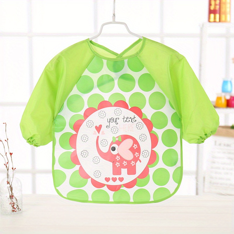 cute waterproof long sleeve art smock feeding bib apron great christmas halloween thanksgiving day gift new years gift valentines day gift details 8