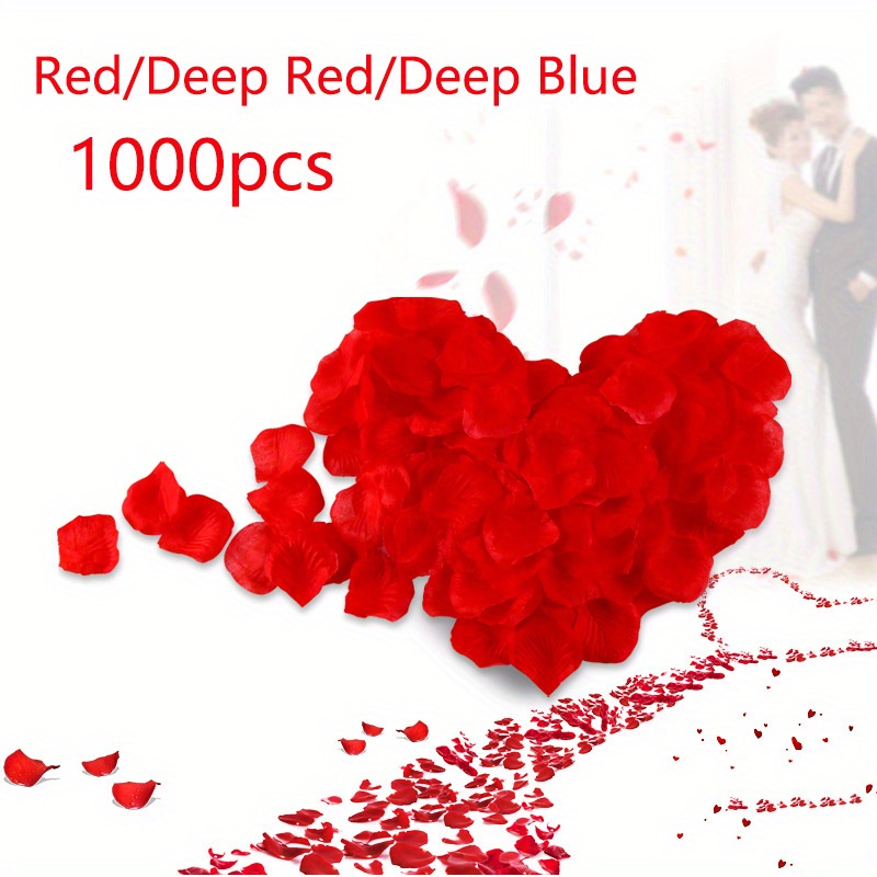 3000 pétalos de rosa artificiales de seda para decoración de flores de San  Valentín, boda, fiesta, color rojo oscuro