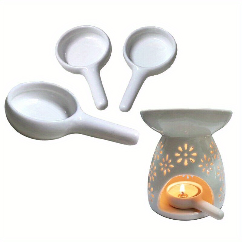 

1pc Wax Warmer Candle Spoon, Ceramic Little Candle Holder Replacement For Essential Oil Burner, Fragrance Aromatherapy Diffuser Furnace