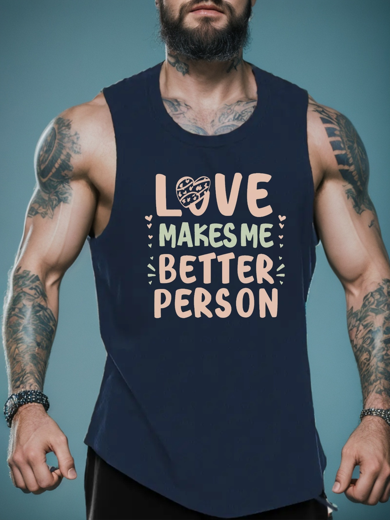 Creative Letter Print Men's Graphic Design Tank Top Casual - Temu Canada