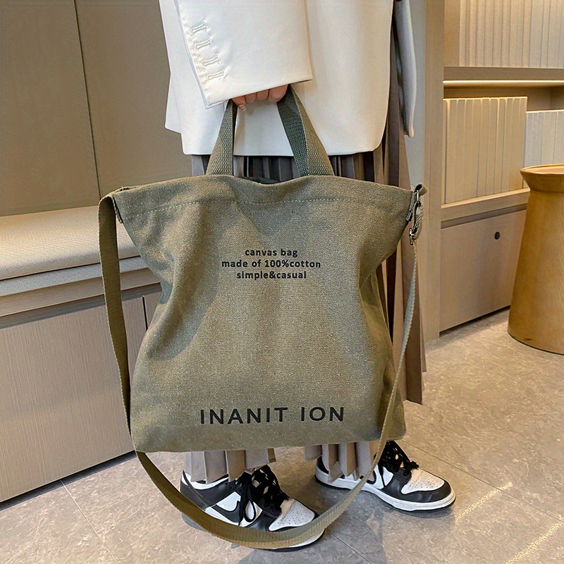 Japanese Canvas Bag Men's And Women's Crossbody Bag Washed Canvas Thickened Tote Bag Large Capacity Trendy Urban Literary Student Bag