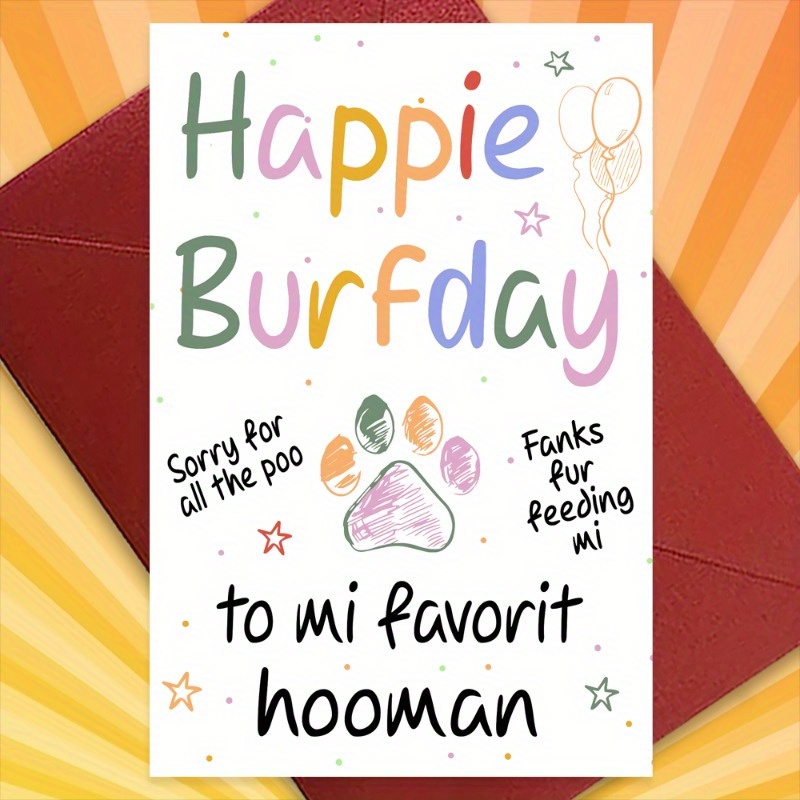 

1pc Fun And Creative Greeting Card Funny Birthday Cards For Dogs And Cats, Valentine's Day Cards