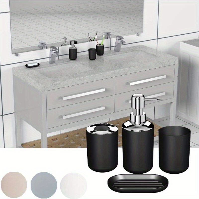 6pz Set Accessori Bagno Semplice Include Pattumiera Porta - Temu Italy