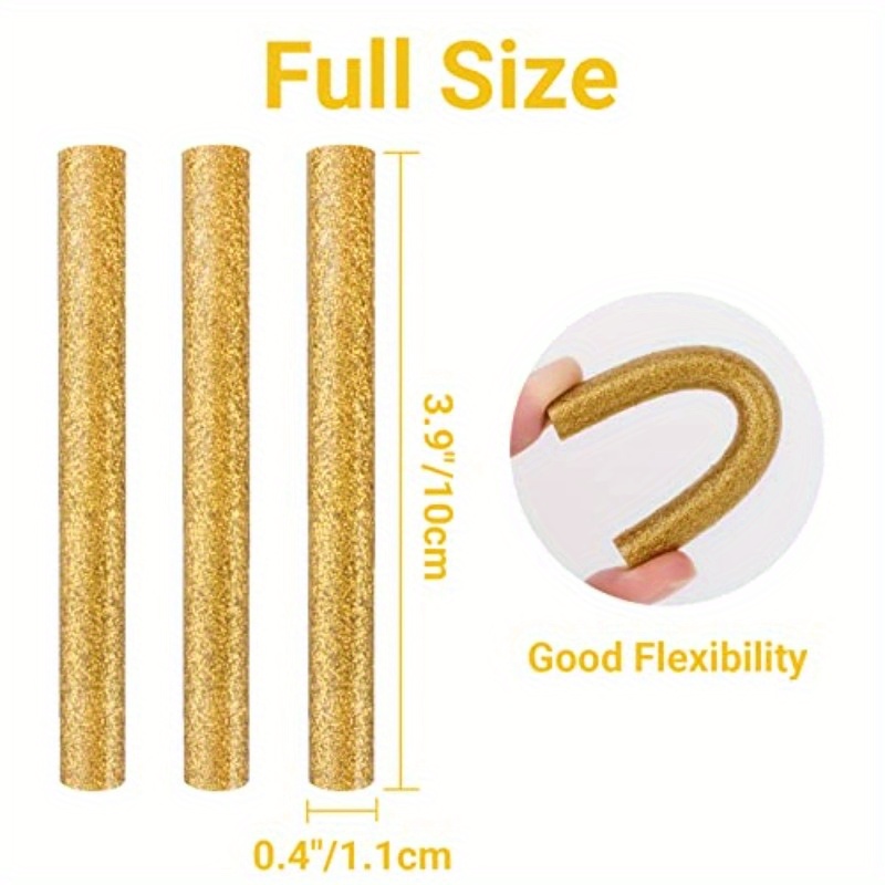 36pcs Glitter Hot Melt Glue Sticks 3.9 X 0.43 Inch Golden Glue Sticks Full  Size, Eva Adhesive Glue Sticks For Home Repair Diy Art Projects  Woodworking,glass Paper And Plastic Decoration