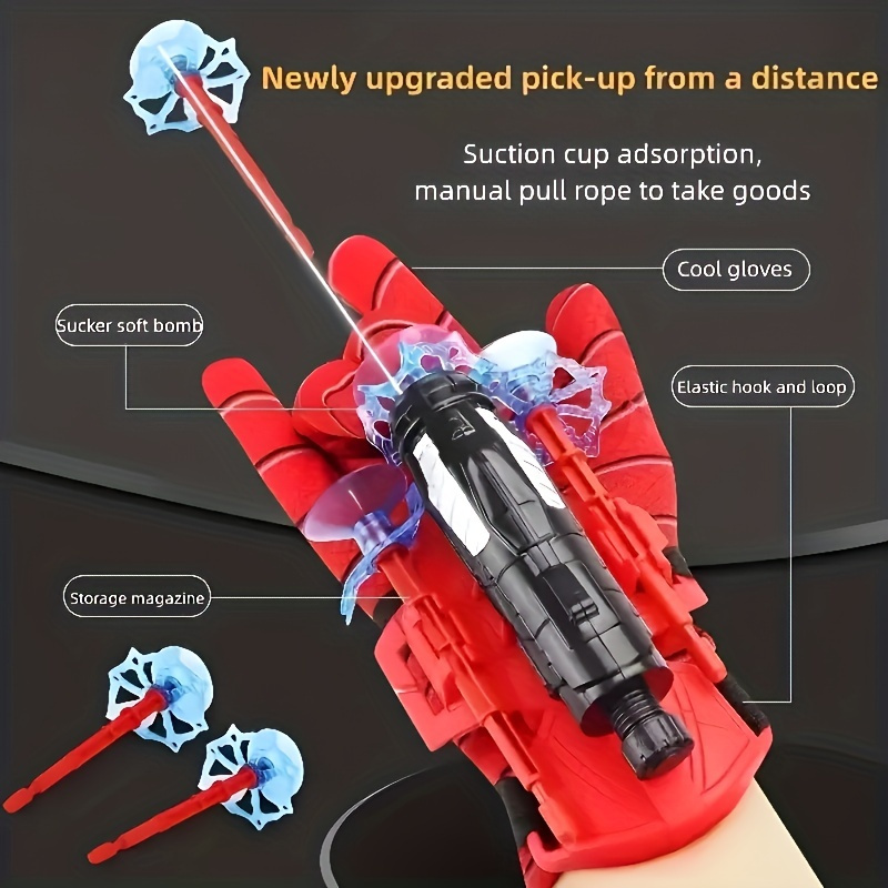 Spiderman Spider Silk Launcher For Kids Rope - Can Grab Small Objects, Super  Hero Gloves Wrist Toy Cosplay