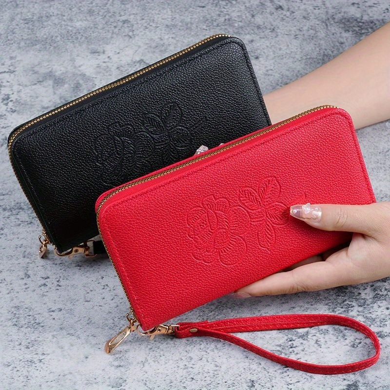 

1 Pc Minimalist Solid Color Long Clutch Wallet, Large Capacity Coin Purse, Women's Credit Card Purse With Wristband