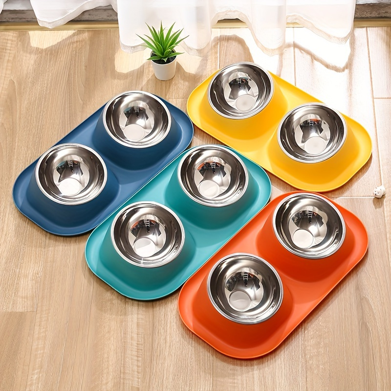 Customizable Stainless Steel Elevated Dog Bowls Large Pets - Temu