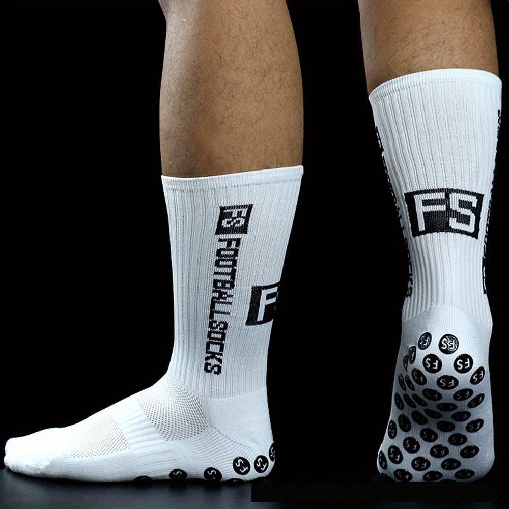 PLAIN FOOTBALL SOCKS SLEEVE SOCCER HOCKEY RUGBY LEG CALF COMPRESSION GRIP  SOCK