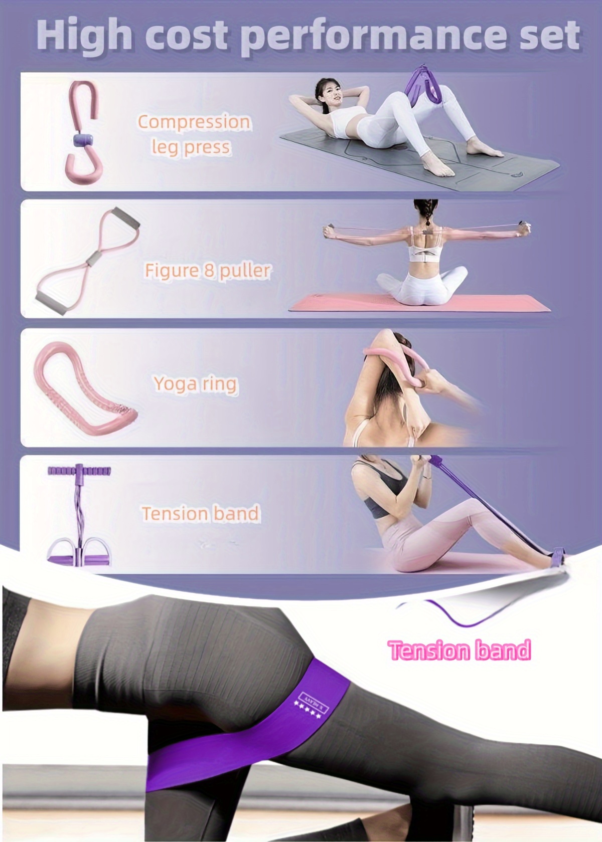 Yoga Fitness Training Equipment Set Including Pedal Puller - Temu