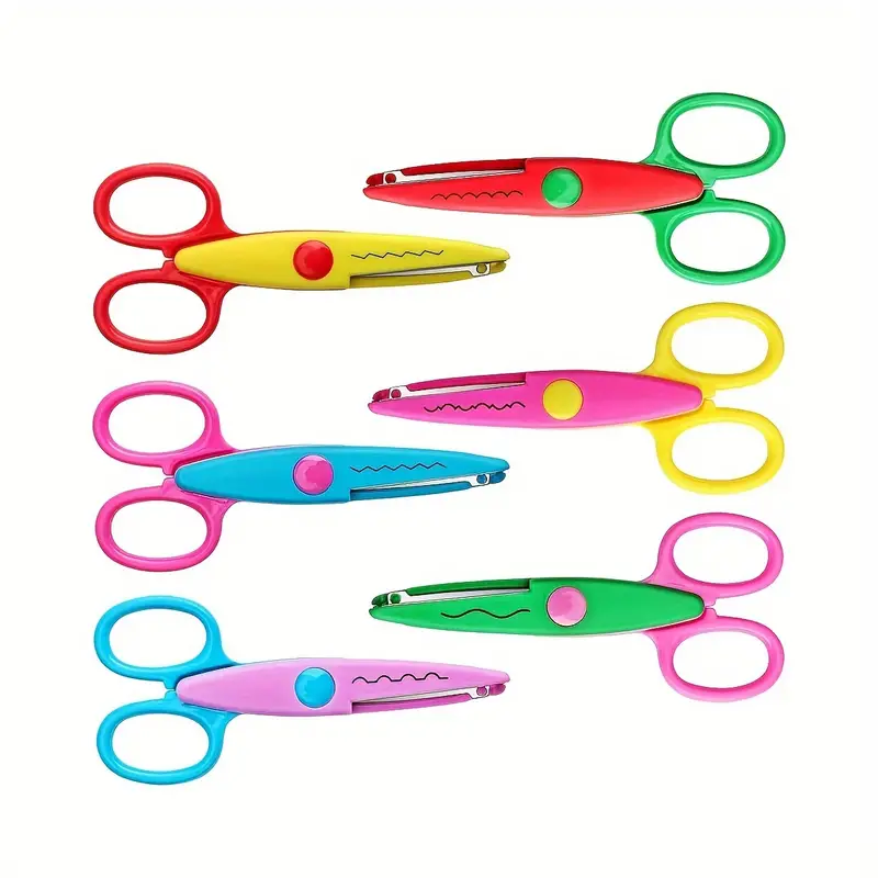 2pcs Color Random Craft Scissors Decorative Edge Abs Resin, Safety Wavy  Zigzag Scissors - Office & School Supplies - Temu
