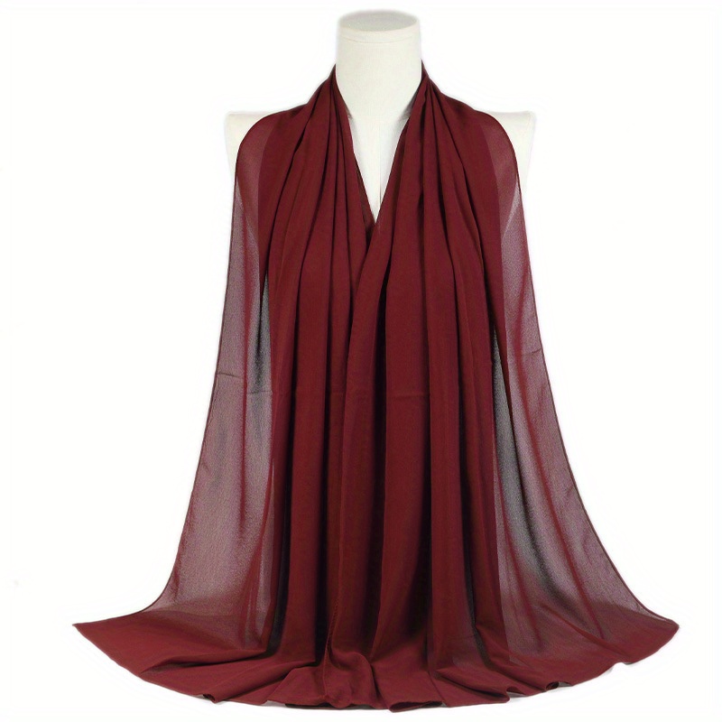 Buy YOBOKO Womens Fashion Long Scarf Linen-Cotton Pure Color Big Size Soft  Scarves Shawl (Wine Red) at