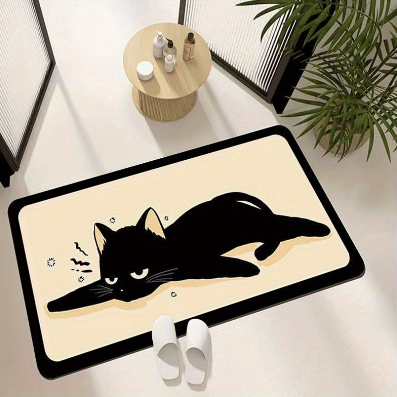 Cute Cat Print Welcome Doormat Dirt Resistant Anti slip - Temu