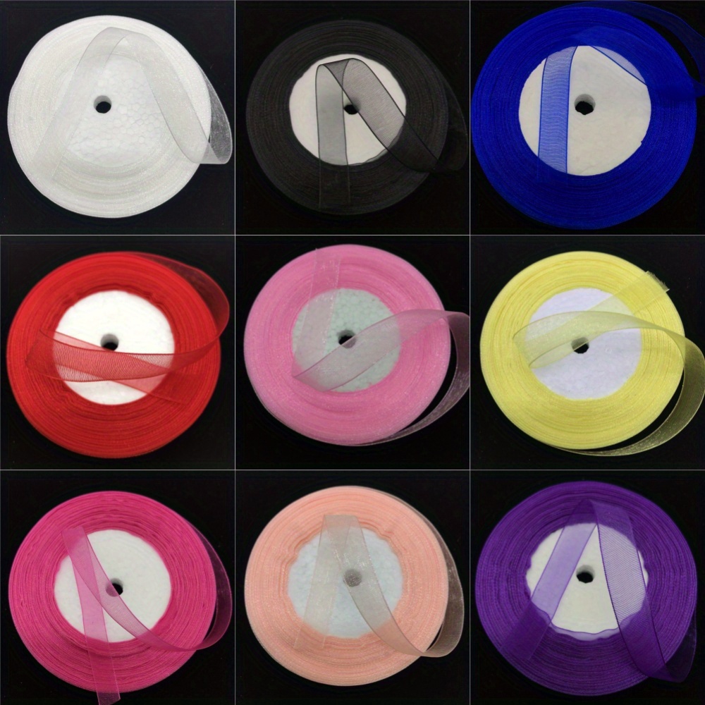 25 Yards ×15cm Tulle Roll Spool White Organza Roll Red Blue Tulle