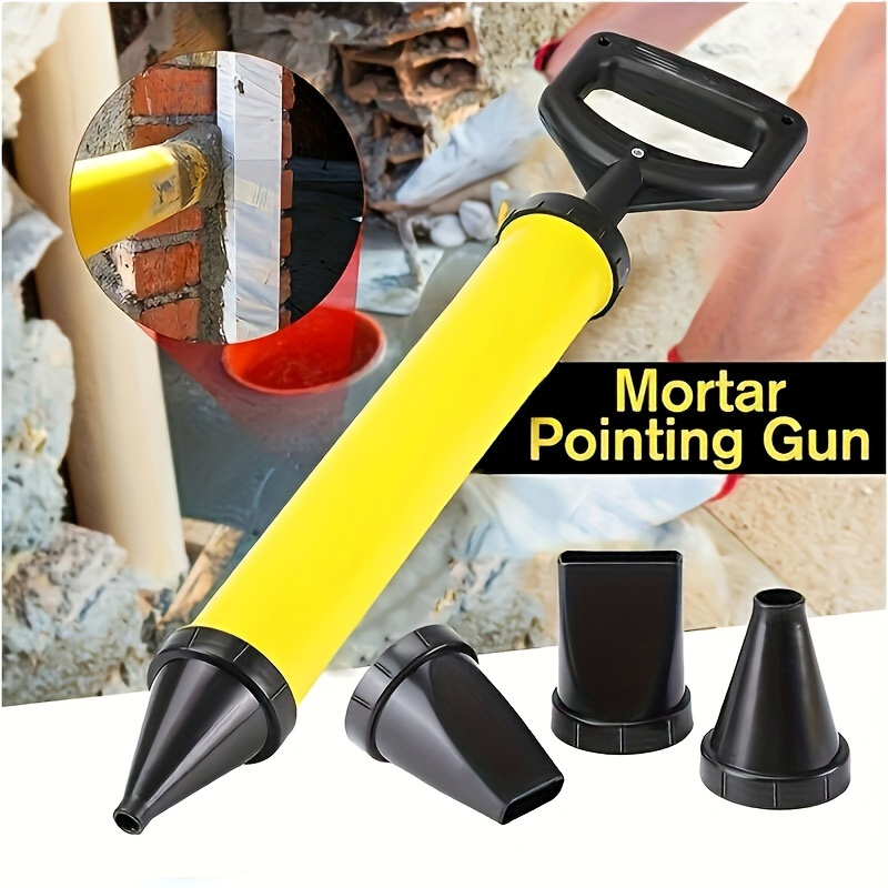 

1set Cement Caulk Gun Grouter For Brick Tip Grout Cement Lime Applicator Tool And 4* Nozzles